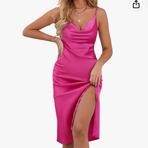 hot pink satin slip dress Dani Slip Dress, in Light Pink Luxe Satin, Size: 2XL | Show Me Your Mumu